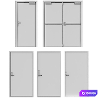 Metal swinging fire doors 3D Model Vray, Corona