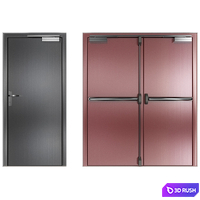 Metal swinging fire doors 3D Model Vray, Corona