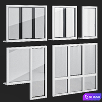 Finstal plastic windows 3D Model Corona