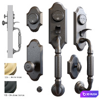 Baldwin. Ashton two-point lock handleset 3D Model Vray, Corona