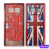 Loft style doors flag 3D Model Vray