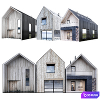Barn houses 3D Model Vray, Corona