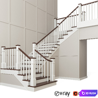 Stairs 3D Model Vray, Corona