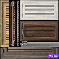 Shutter system for windows and doors 3D Model Vray, Corona