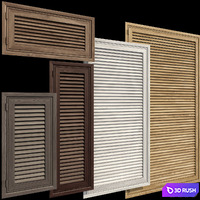 Shutter system for windows and doors 3D Model Vray, Corona