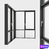 Panoramic glazing. Stained glass. 90 3D Model Vray, Corona