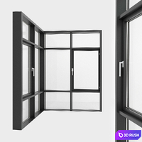 Panoramic glazing. Stained glass. 92 3D Model Vray, Corona