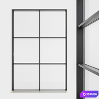 Panoramic glazing. Stained glass. 64 3D Model Vray, Corona