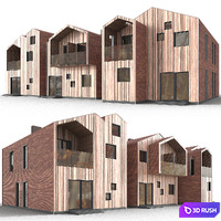 Barn houses 3D Model Corona