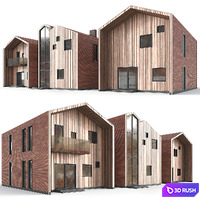 Barn houses 3D Model Corona
