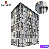 Modern office building 03 3D Model Corona