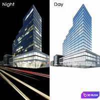 Office building. Day Night | Light traces 3D Model