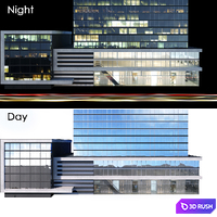 Office building. Day Night | Light traces 3D Model Corona