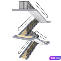 School staircase 3D Model Corona