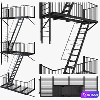 Street fire escape_2 3D Model