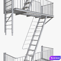 Street fire escape_2 3D Model Corona
