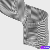 Spiral staircase 04 3D Model Vray, Corona
