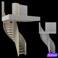 Spiral staircase 1 3D Model Corona