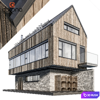 Modern house 07 | Night 3D Model Corona