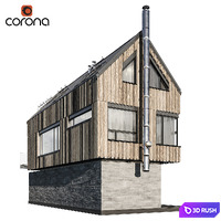 Modern house 07 | Night 3D Model Corona