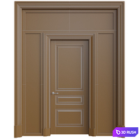 Front door with stained glass 3D Model Corona