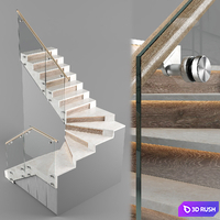 Modern interior stair 3D Model Vray