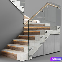Modern interior stair 3D Model Vray