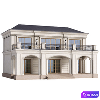 The facade of a private house in modern light classics. Fasad set contemporary 3D Model
