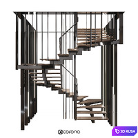 Spiral staircase 3D Model Corona