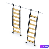 Animated sliding ladder MWE Industrieleiter 3D Model Corona