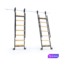 Animated sliding ladder MWE Industrieleiter 3D Model Corona