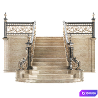Classical staircase 3D Model Vray