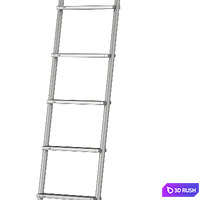 MWE SL.6002.KL Telescoping Rolling Ladder 3D Model Vray