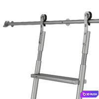 MWE SL.6002.KL Telescoping Rolling Ladder 3D Model Vray