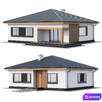 Modern one-storey cottage 3D Model Corona