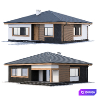 Modern one-storey cottage 3D Model Corona