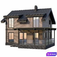 Country cottage with terrace 3D Model Corona