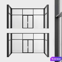 Panoramic glazing. A door. Five 3D Model Vray, Corona