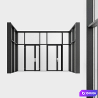 Panoramic glazing. A door. Eight 3D Model Vray, Corona