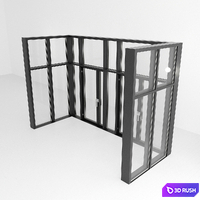 Panoramic glazing. A door. Eight 3D Model Vray, Corona