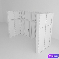 Panoramic glazing. A door. Eight 3D Model Vray, Corona