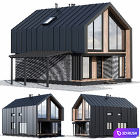 Barnhouse with carport 3D Model Corona