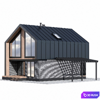 Barnhouse with carport 3D Model Corona