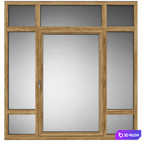 Swing stained-glass wooden windows 3D Model Vray, Corona