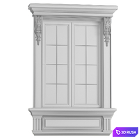 Classic frame window trim 3D Model Vray, Corona