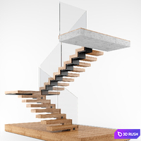 Modern interior stair 02 3D Model Vray