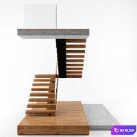 Modern interior stair 02 3D Model Vray