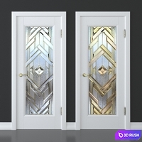 Door with stained glass 3D Model