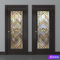 Door with stained glass 3D Model Vray