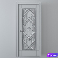 Door with stained glass 3D Model Vray